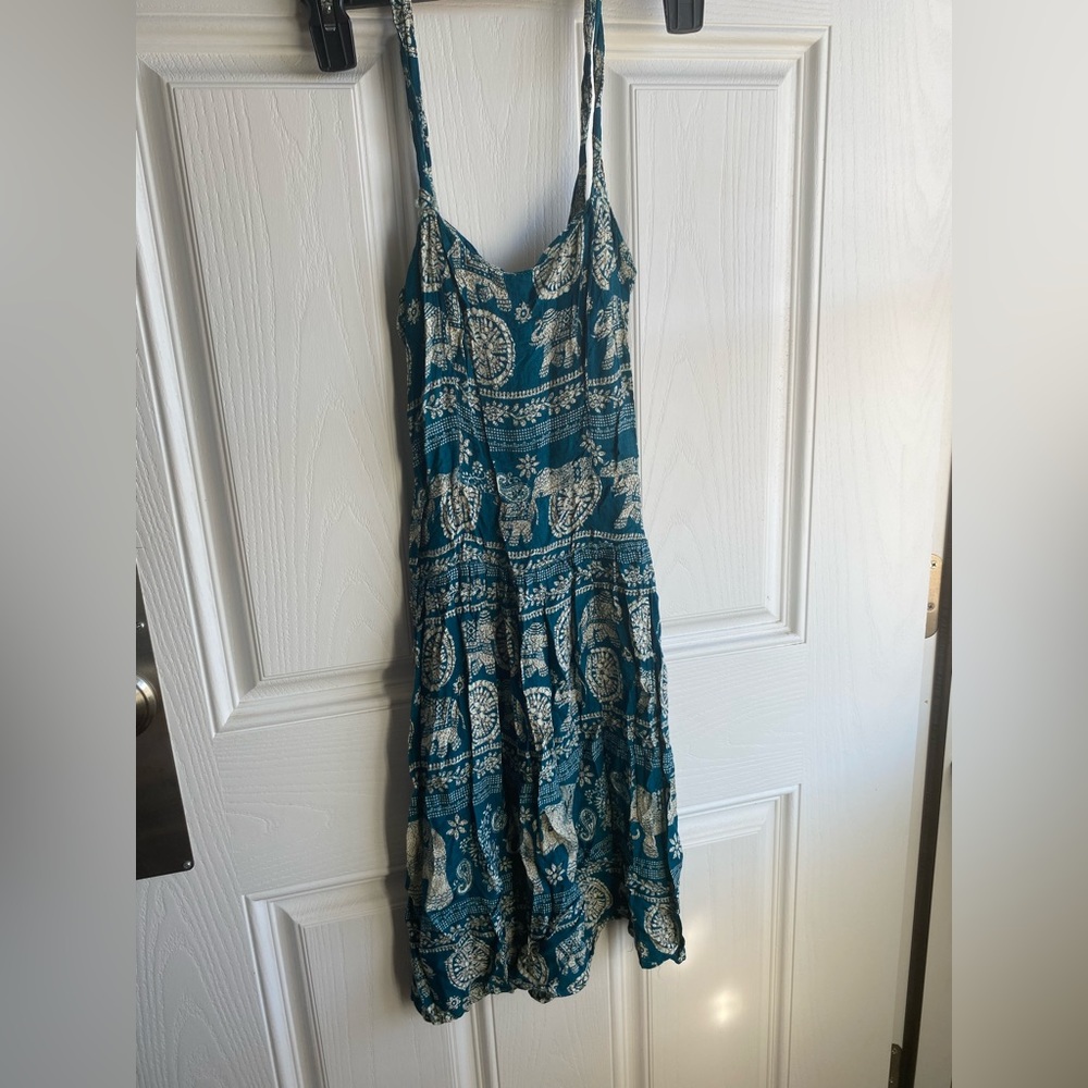 Blue elephant print sundress by Gypsy Rose
